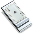 Ace of Club Metal Chrome Plated 2-Sided Money Clip